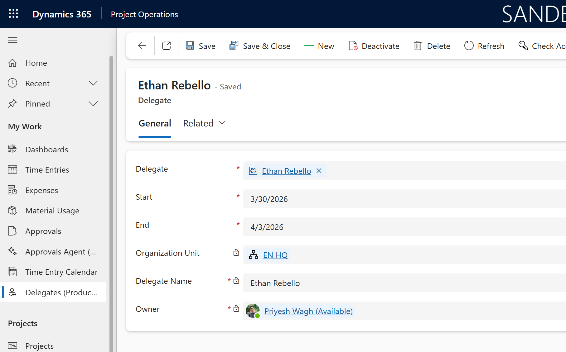Time Entry Delegation in Project Operations | [Preview Feature]